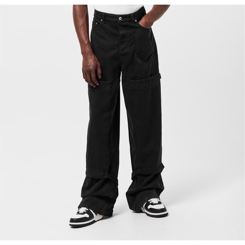 OFF-WHITE Jeans Mens Size 32 Black Wash Carpenter Relaxed Fit Straight Leg $850